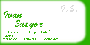 ivan sutyor business card